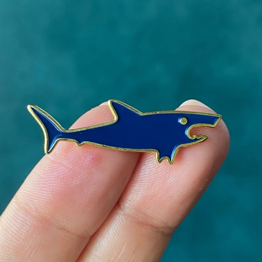 Blue Shark Small Enamel Pin/ Brooch Lapel